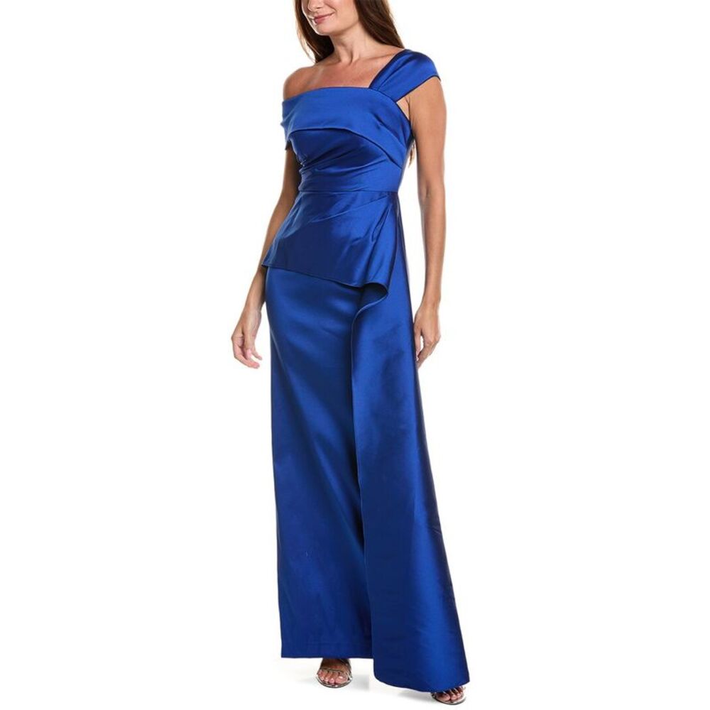 Teri Jon By Rickie Freeman Womens Stretch Gazar Gown, Blue